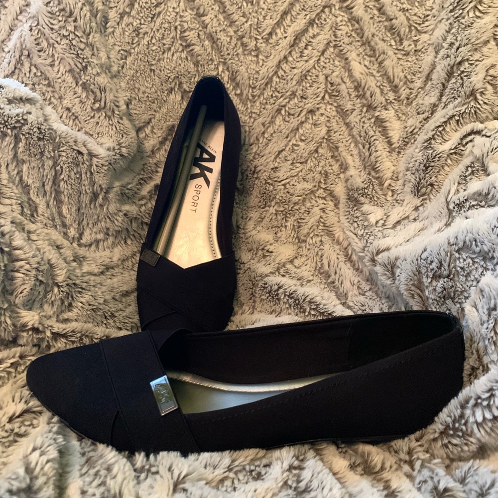 Anne Klein Black Flats